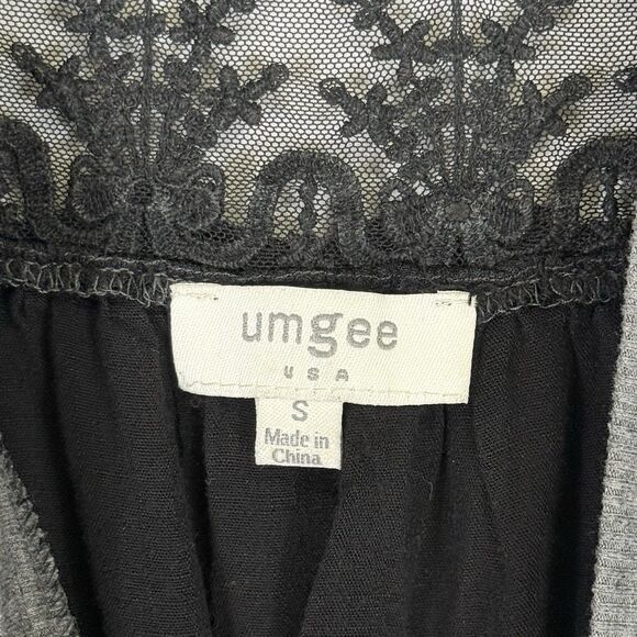 Umgee Womens Small Black Lace Raw Edge Whimsygoth Grunge A-Line Tank Top Shirt - Picture 6 of 7